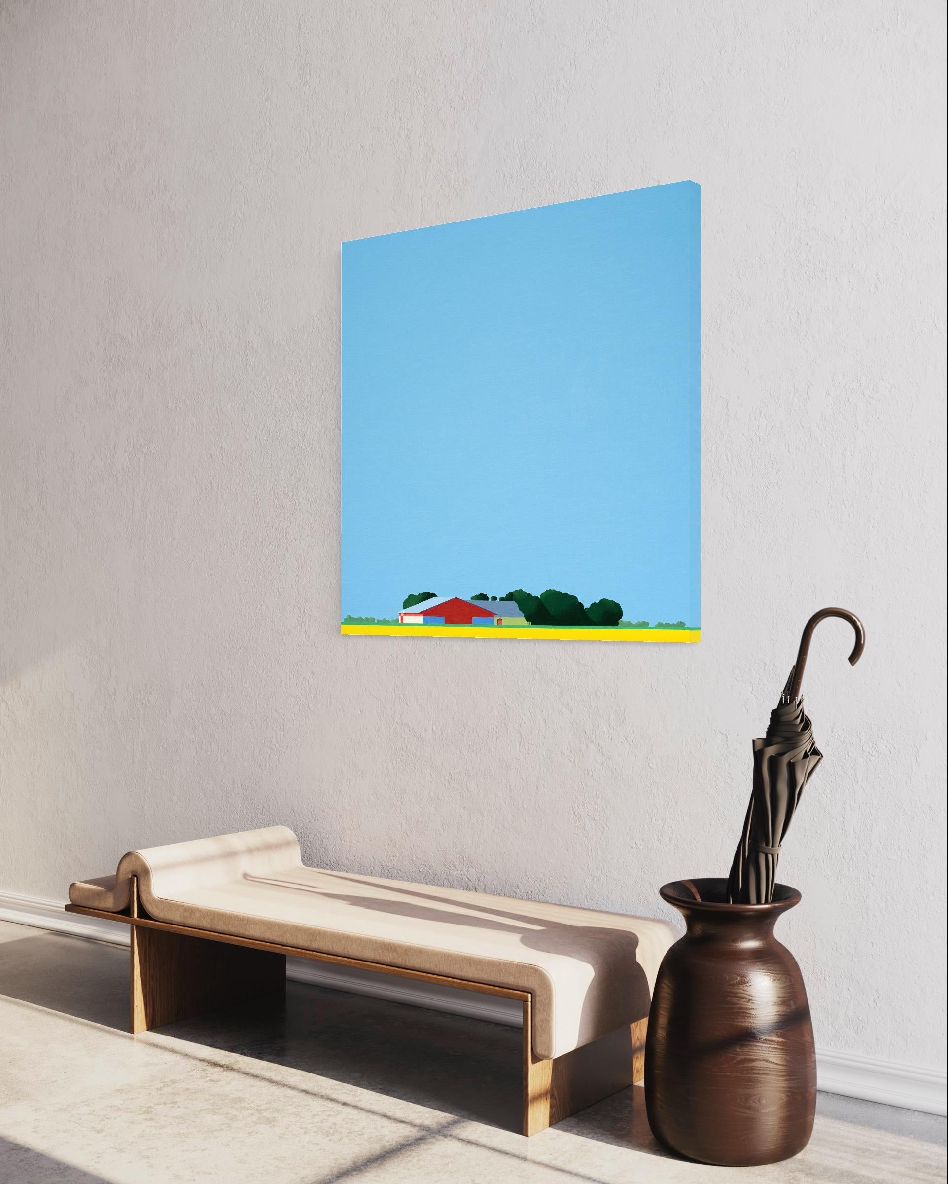 Skane Lan 2023 - landscape painting - Minimalist Painting by Jeroen Allart