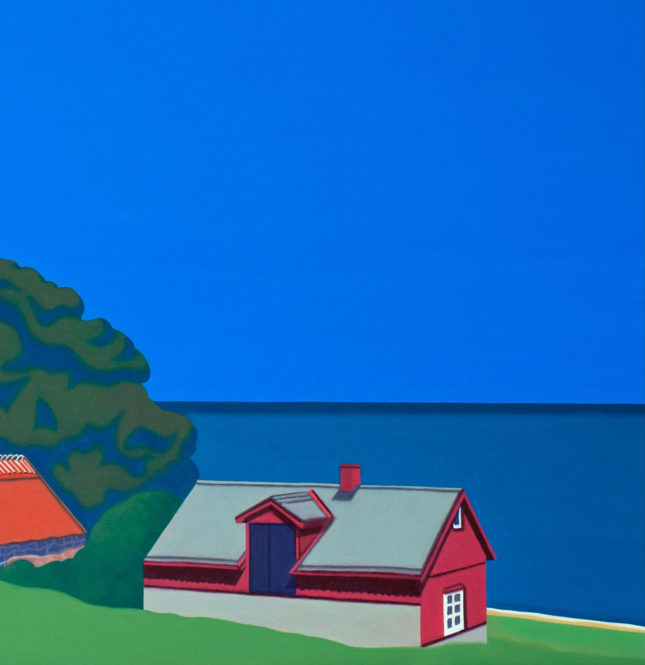Skane Lane (Sweden) - peinture de paysage - Minimaliste Painting par Jeroen Allart