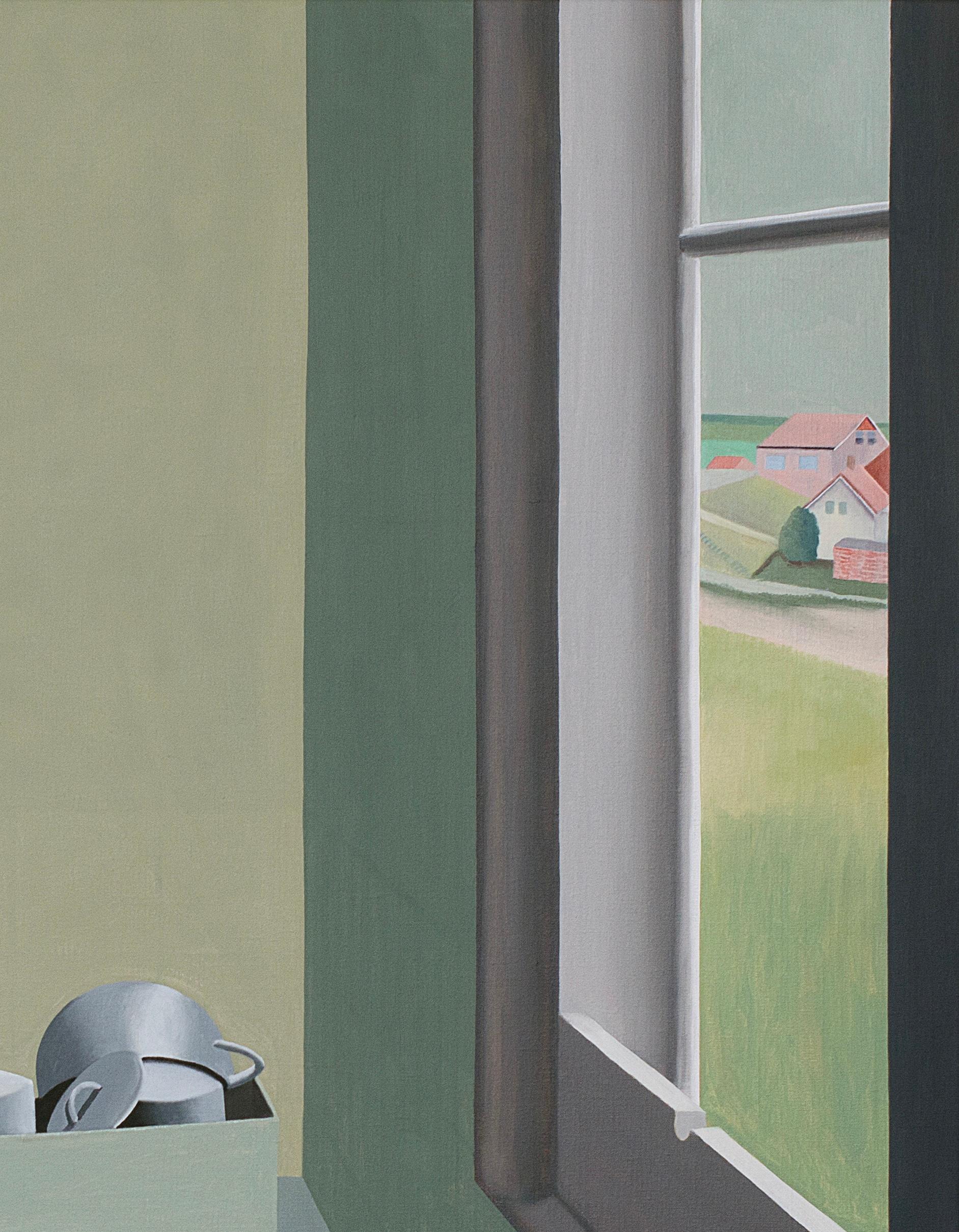 Raum-Landschaftsgemälde im Stil (Grau), Interior Painting, von Jeroen Allart