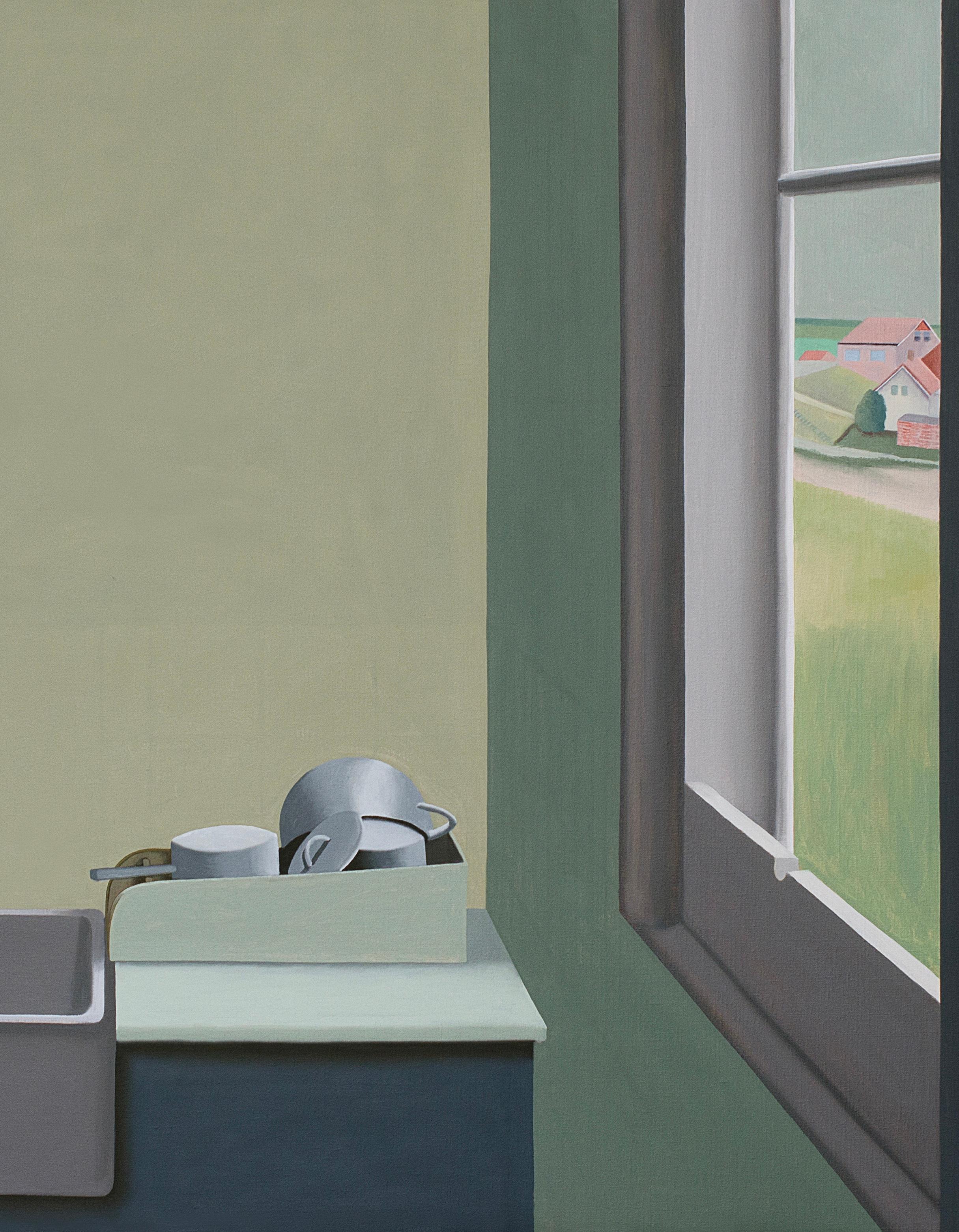 Sala stile - pittura di paesaggio in vendita 1