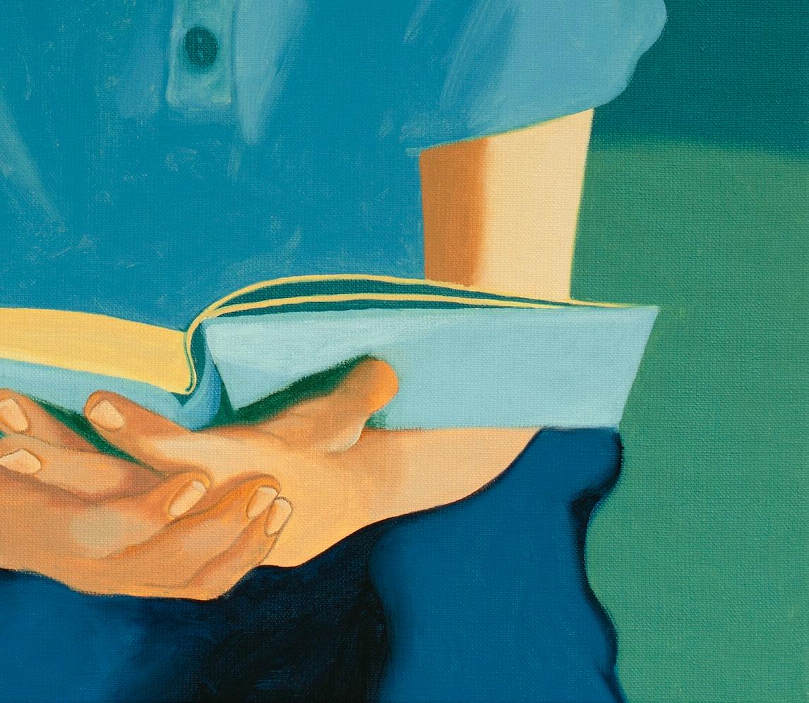 Der Lesender Junge – figurative Malerei im Angebot 6