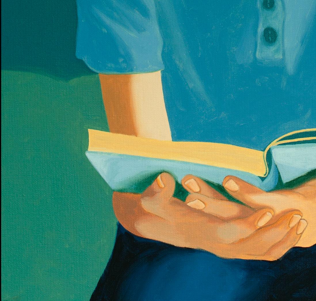 Der Lesender Junge – figurative Malerei im Angebot 4