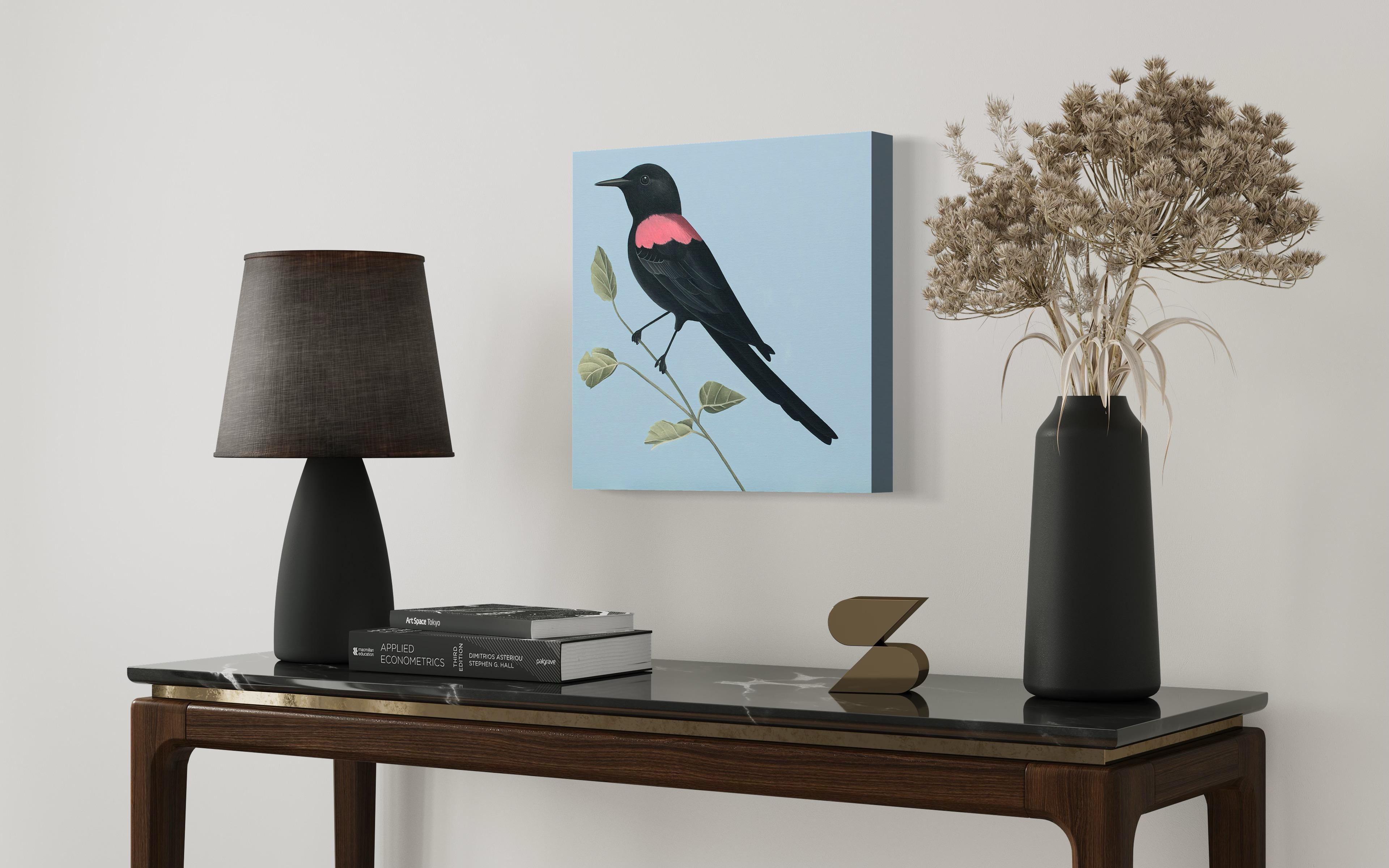 Vogel 2 - Animal paintings, Landscape painting - Contemporary Painting by Jeroen Allart