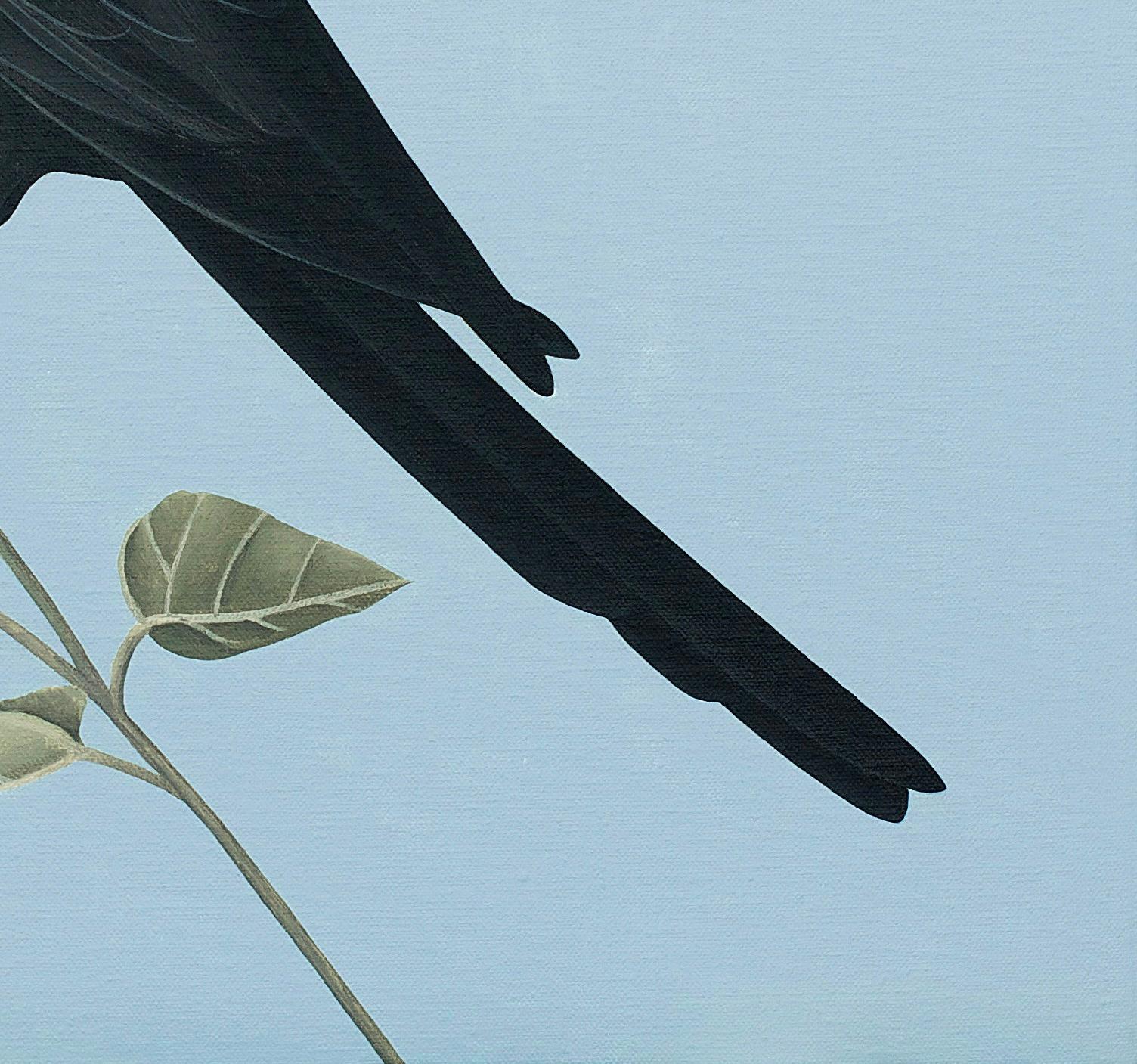 A farm stands before you on the horizon. A windmill majestically slices the blue sky. A bird, painted in taut brushstrokes, struts on a branch. These are tranquil images; horizon far in the distance. Jeroen Allart’s paintings are becoming more