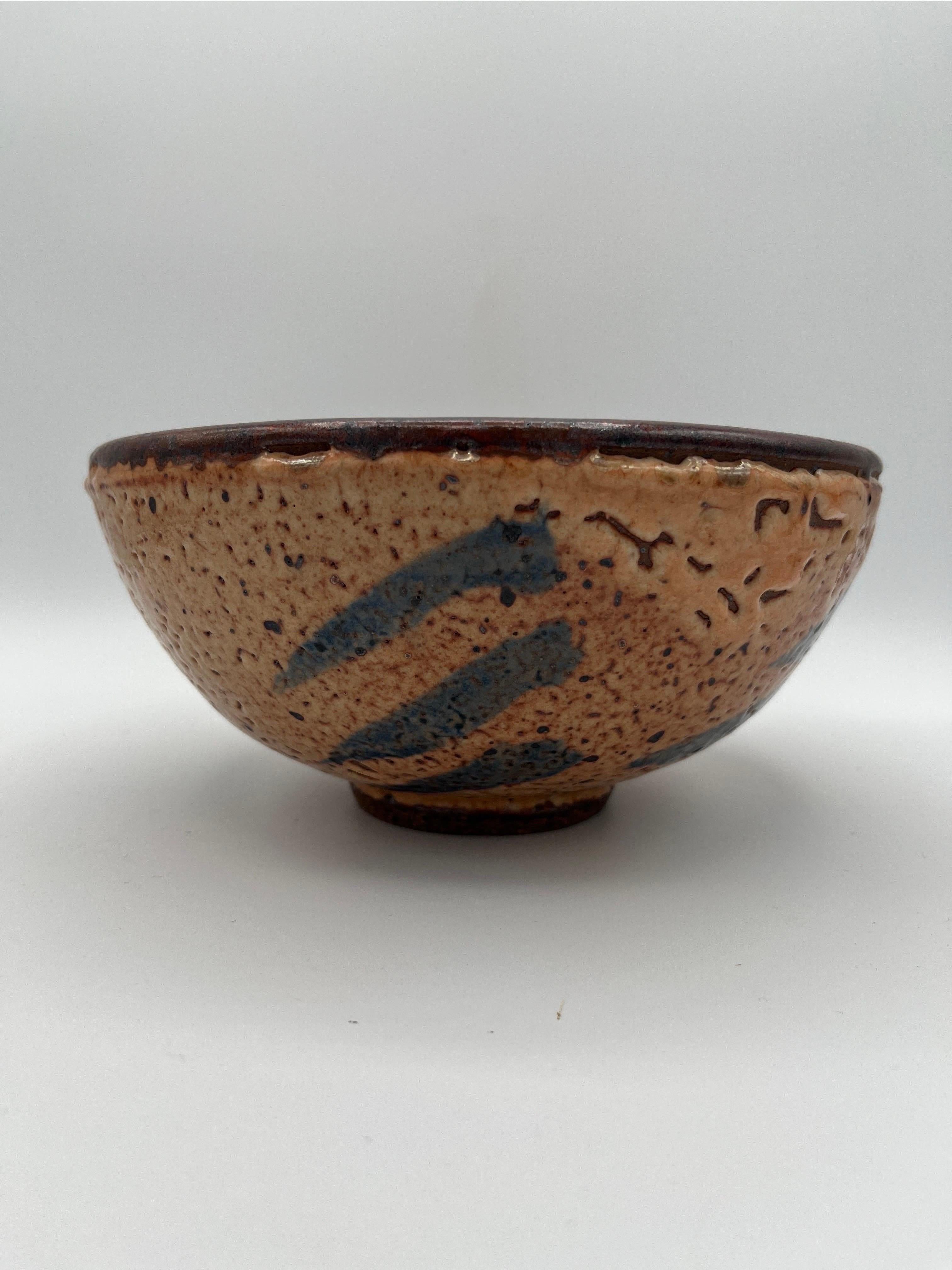 Jerome Ackerman glazed ceramic bowl signed “Ackerman 98”. Jerome Ackerman and his wife Evelyn were central figures in creating the California mid-century modern aesthetic. This example of Jerome’s ceramic work would be a beautiful addition and a