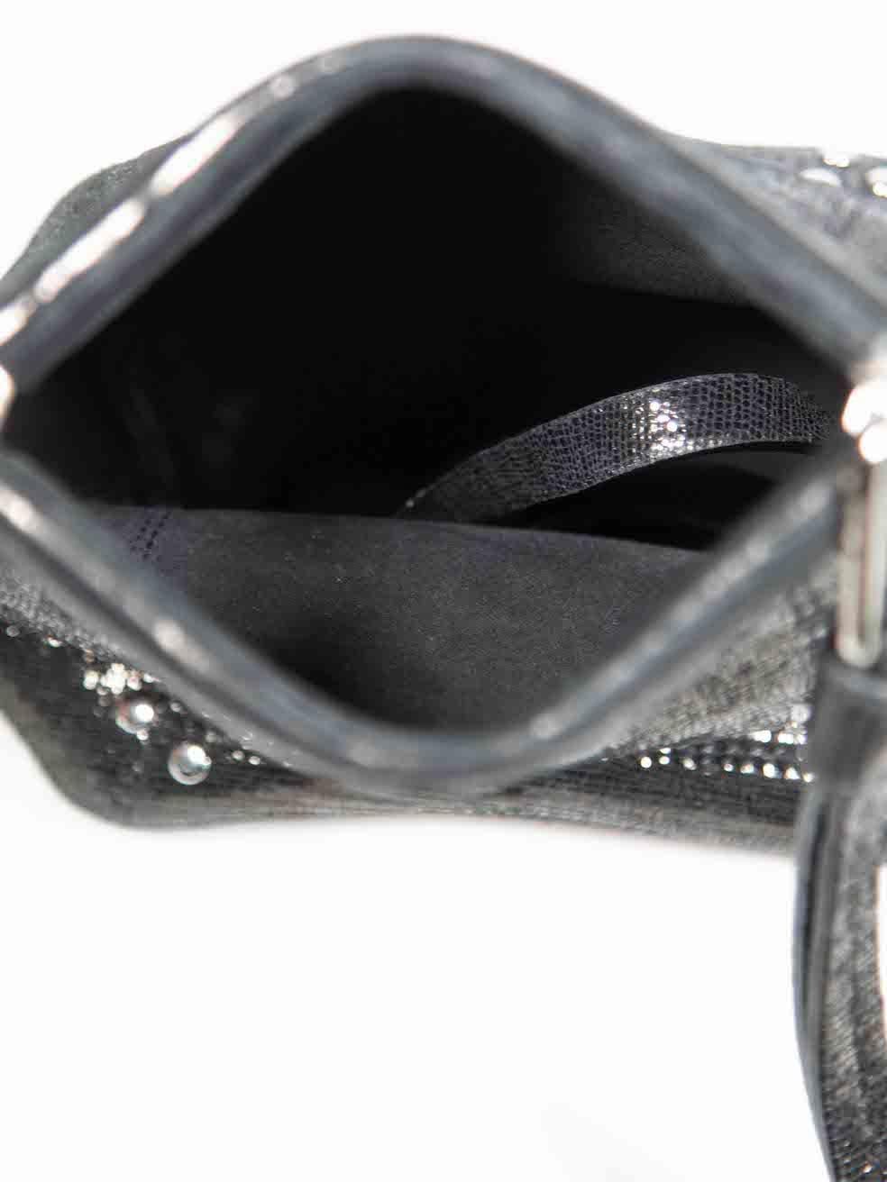 Jérôme Dreyfuss Black Leather Metallic Wristlet For Sale 1