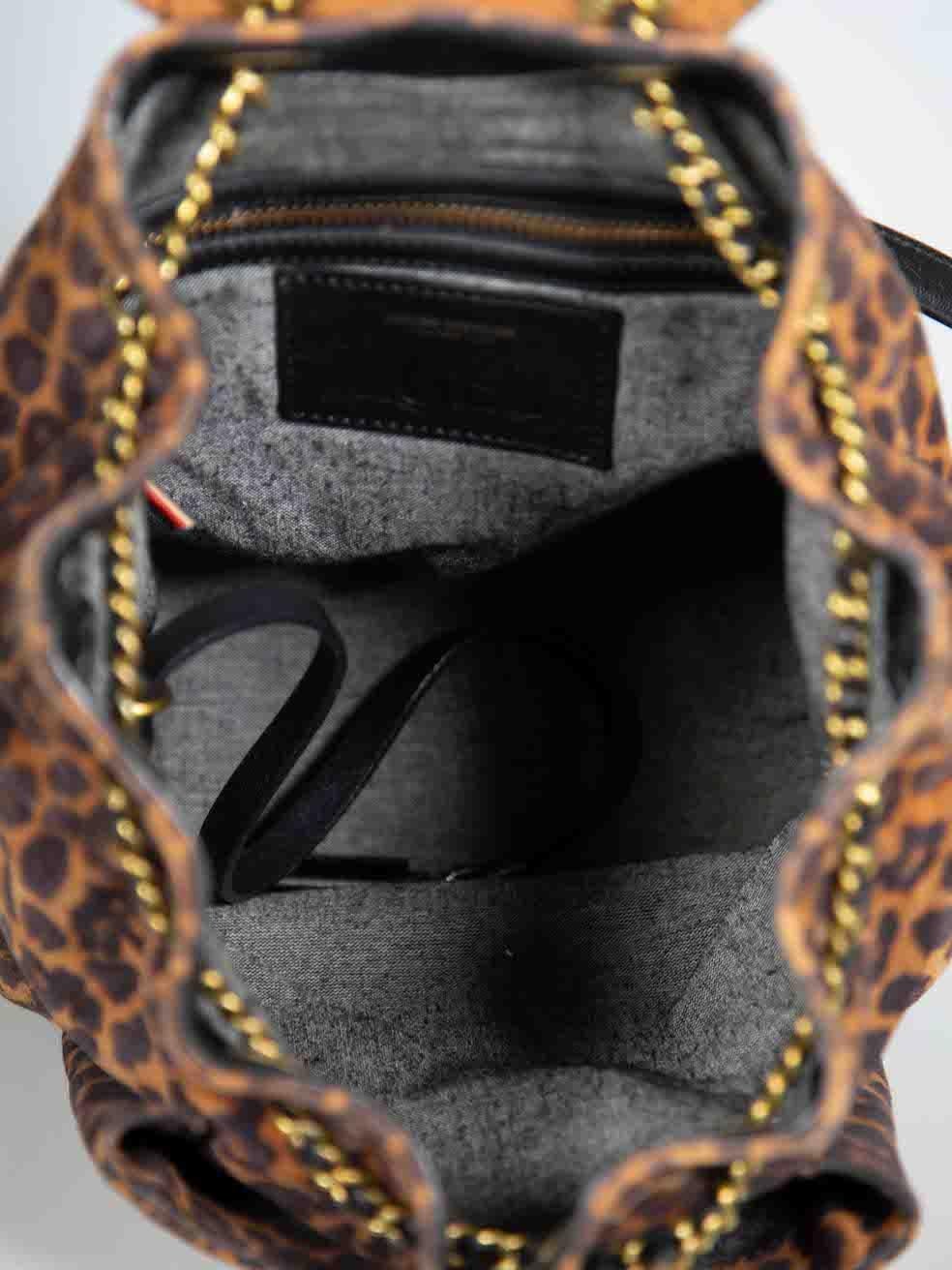 Jérôme Dreyfuss Brown Leopard Print Suede Lulu Sac à Dos 360 Backpack For Sale 1