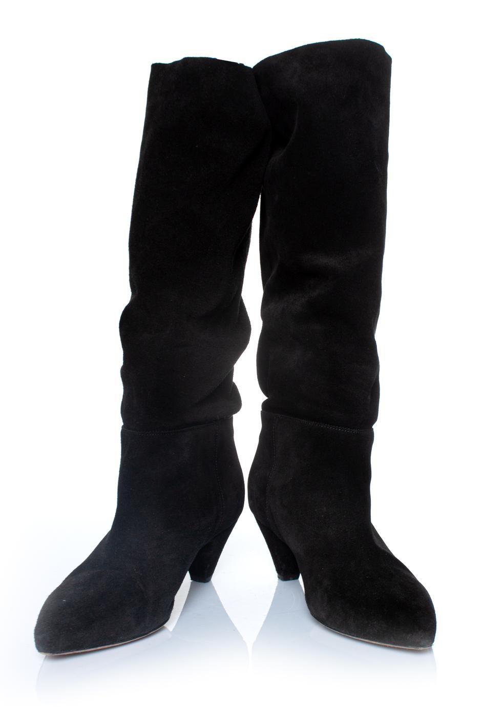 Black Jerome Dreyfuss, Suede knee boots