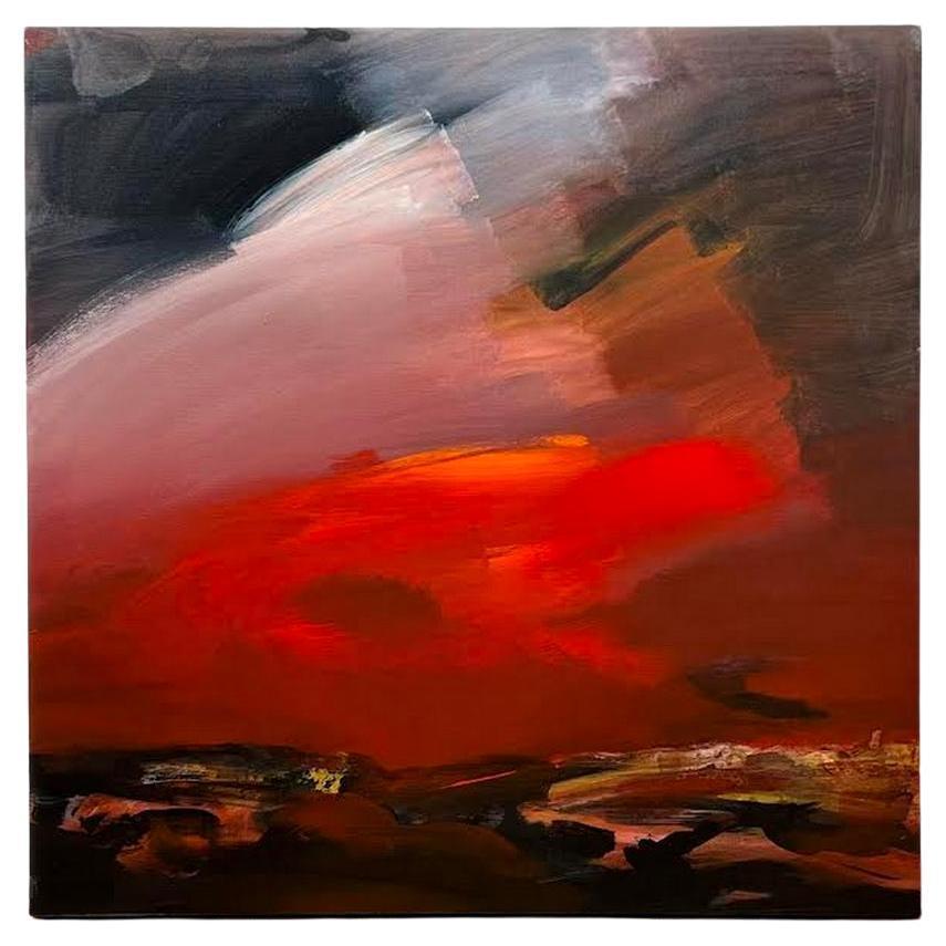 red sky painting