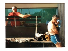 Vintage Signed Color Photograph Handball Players 1983 Miami Beach Florida
