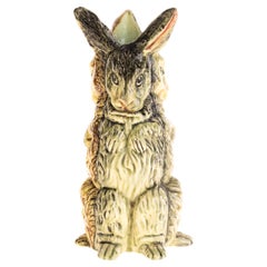 Jerome Massier (1850-1926) Vallauris French Rabbit Majolica Sculpture Vase