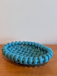 Jérôme Massier - Corbeille en céramique bleue