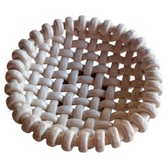 Jerome Massier - Corbeille tressée en céramique blanche