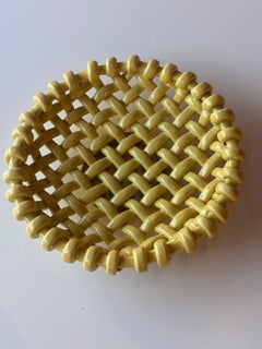 Jérôme Massier - Corbeille tressée en céramique jaune