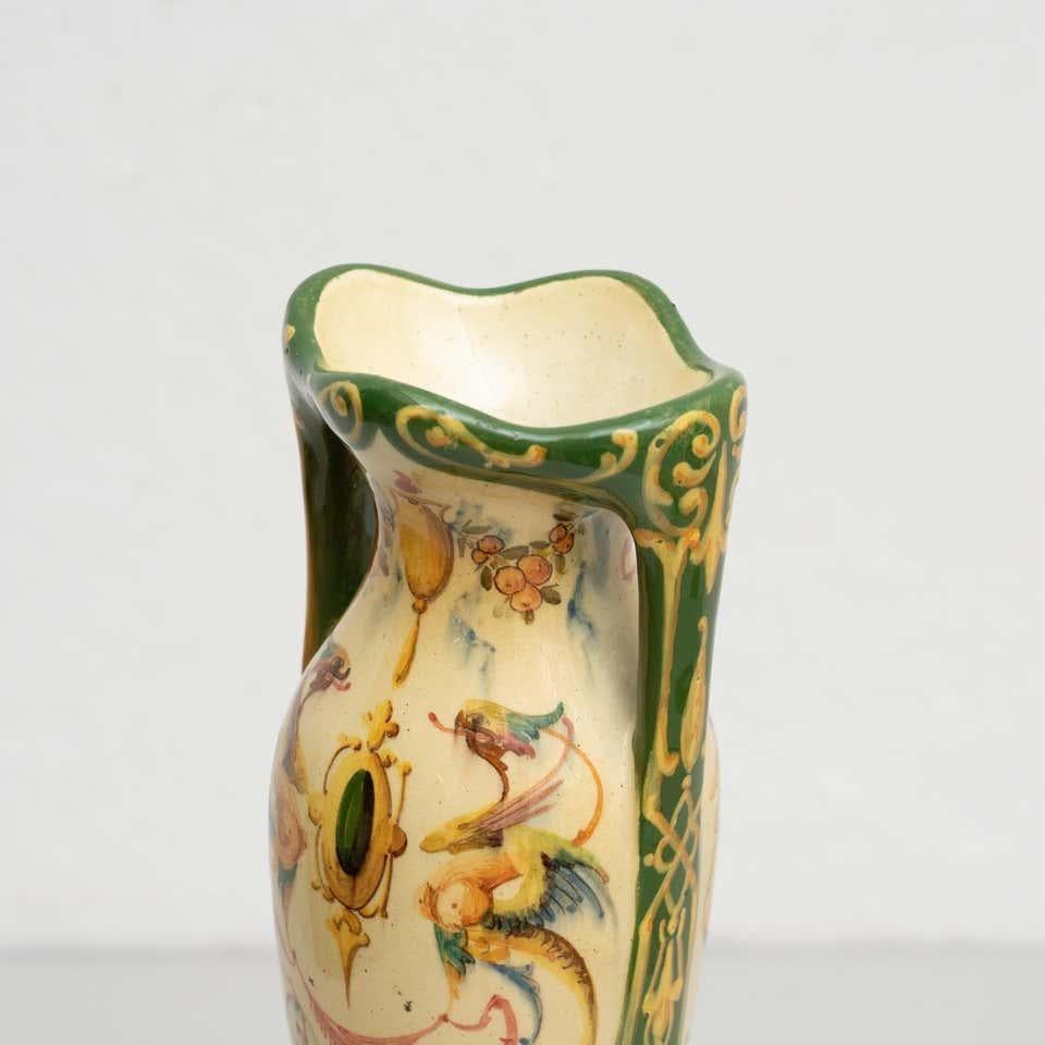 Jerome Massier Fils Hand-Painted Ceramic Vase: Timeless Elegance from Vallauris In Good Condition For Sale In Barcelona, Barcelona