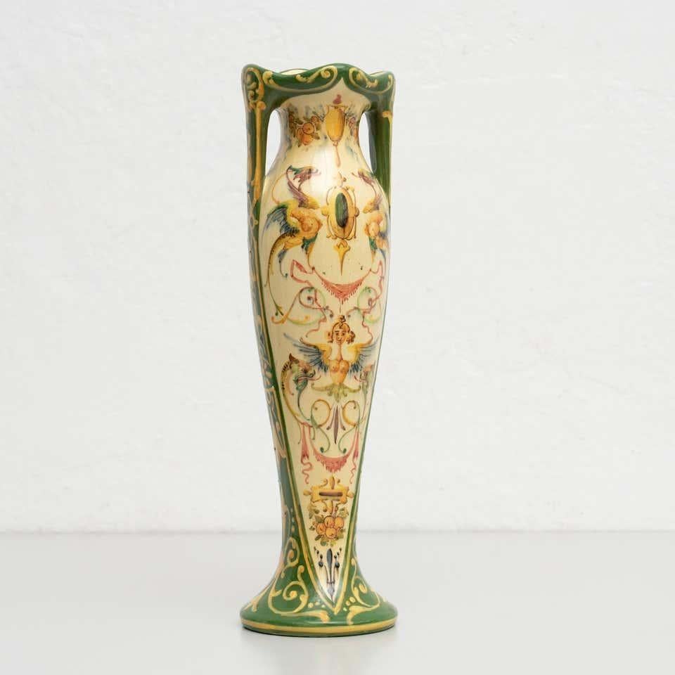 Jerome Massier Fils Hand-Painted Ceramic Vase: Timeless Elegance from Vallauris For Sale 1