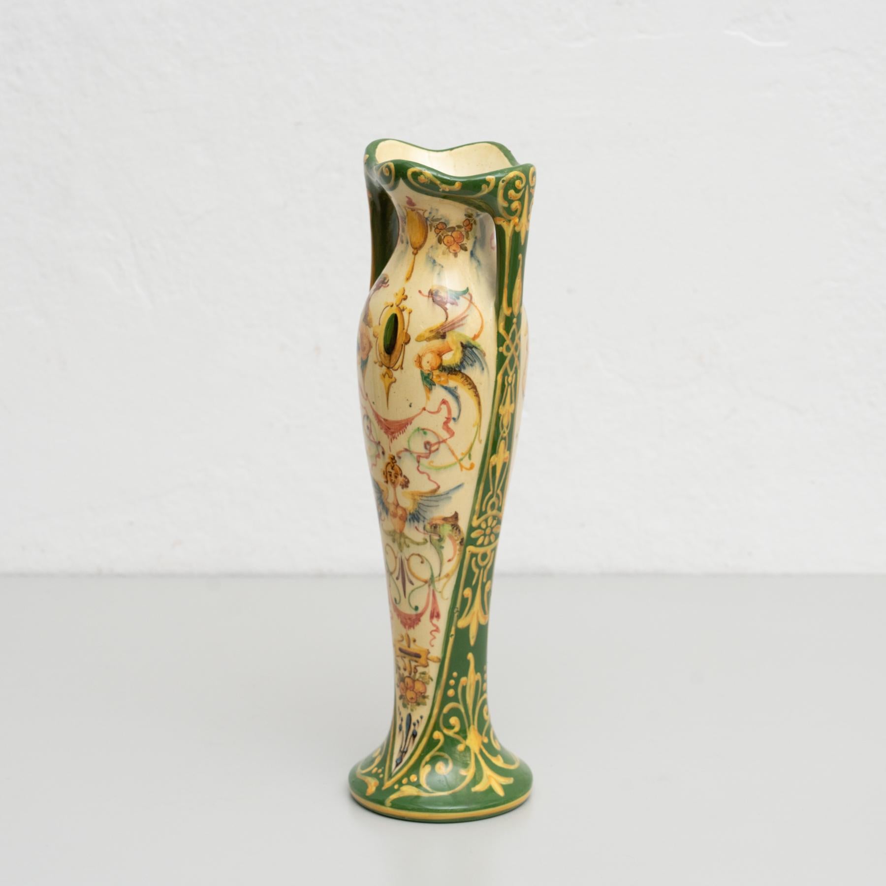 Spanish Jerome Massier Fils Hand Painted Vase