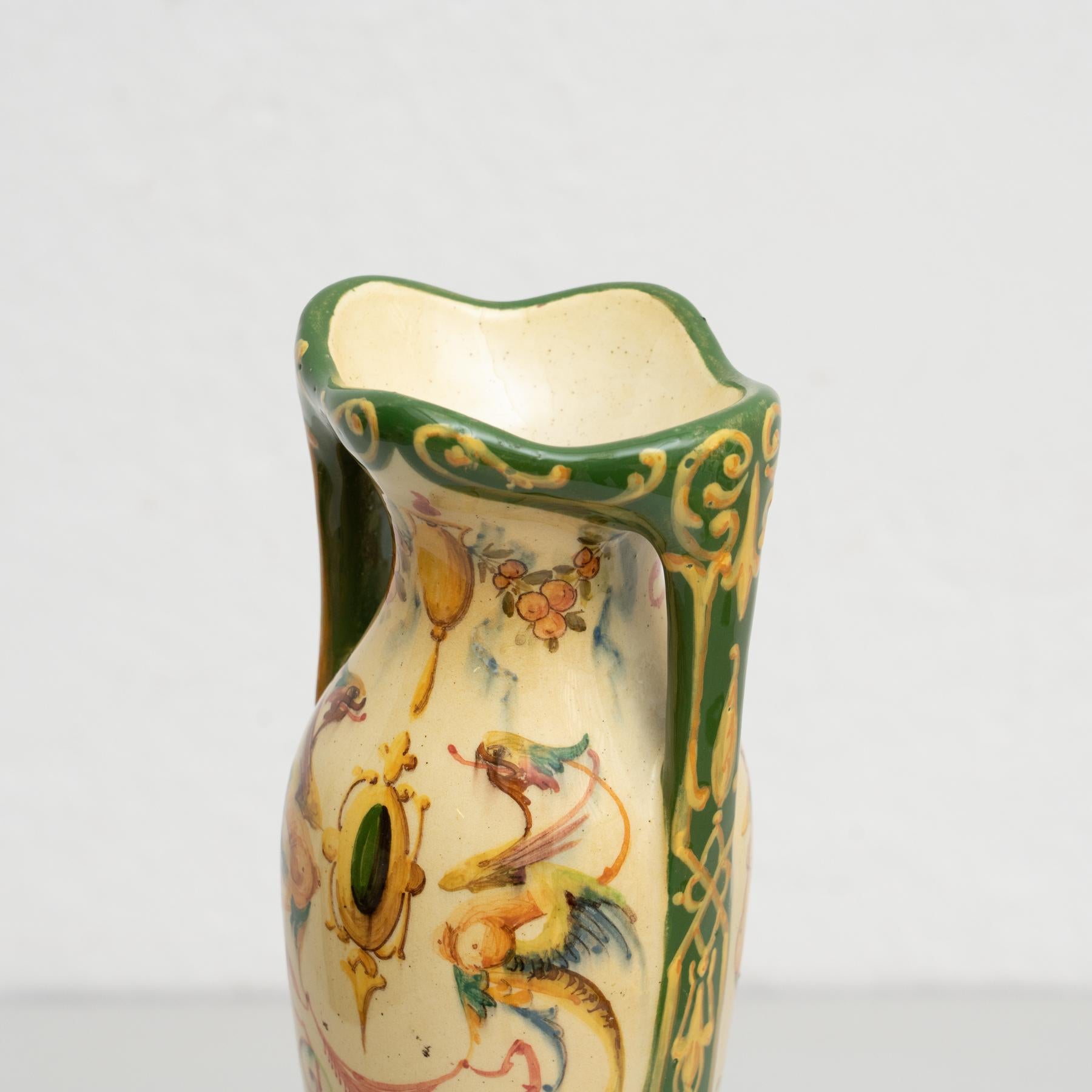 Jerome Massier Fils Hand Painted Vase In Good Condition In Barcelona, Barcelona