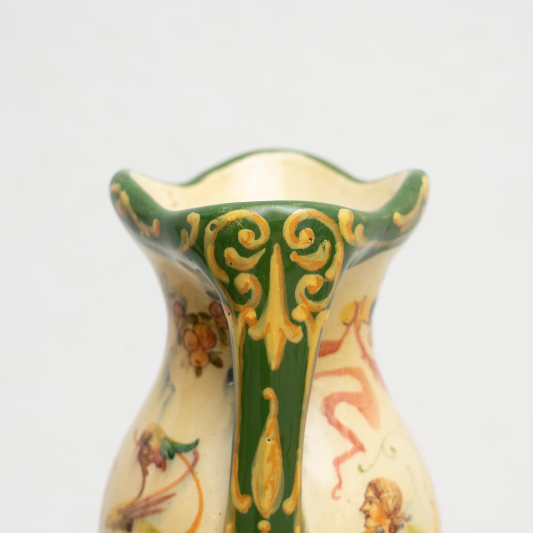 Ceramic Jerome Massier Fils Hand Painted Vase