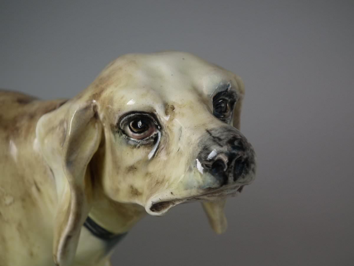 Majolica Jerome Massier Fils Vaso in maiolica con fuoriuscita di cani in vendita