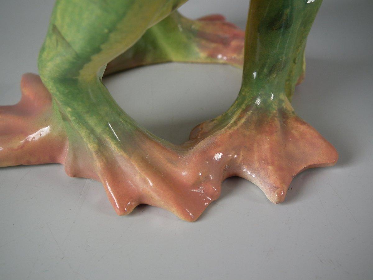 Jerome Massier Fils Majolica Frogs Posy Vase 1