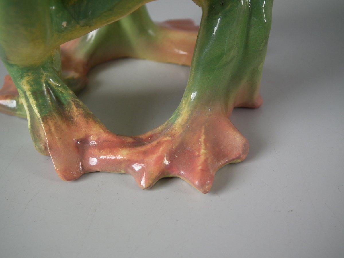 Jerome Massier Fils Majolica Frogs Posy Vase 2
