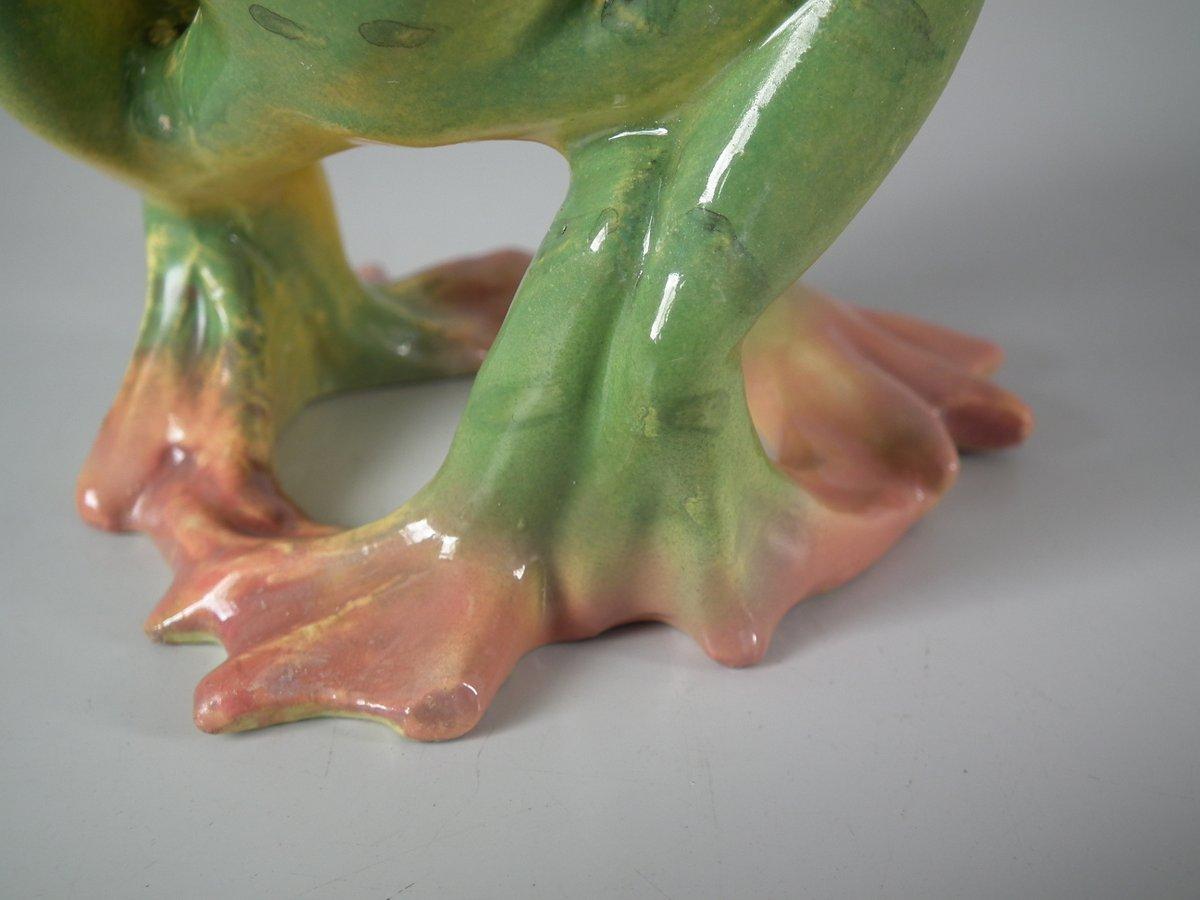 Jerome Massier Fils Majolica Frogs Posy Vase In Fair Condition In Chelmsford, Essex