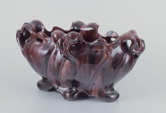 Jérôme Massier for Vallauris. Large Art Nouveau jardiniere in earthenware