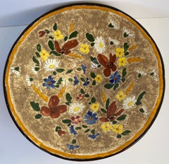 Jérôme Massier – Bol central sur socle en céramique florale, de la poterie d'art française