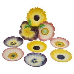 Jerome Massier, Majolica Aperitive or Dessert Set, Vallauris, End 19th C.