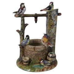 Jerome Massier Majolica Birds Around Well Group