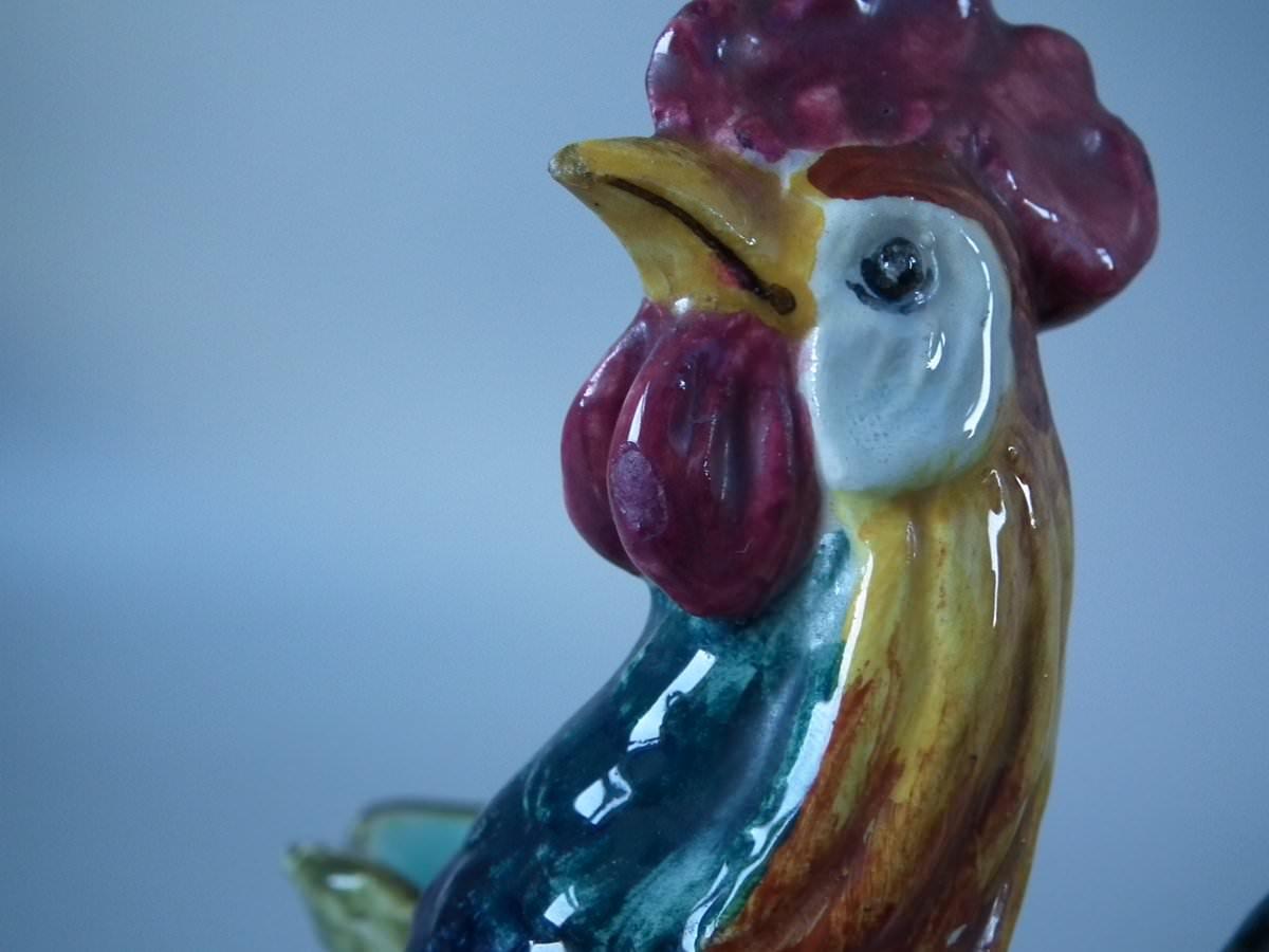 Jerome Massier Majolica Cockerel/Rooster Figural Vase 2
