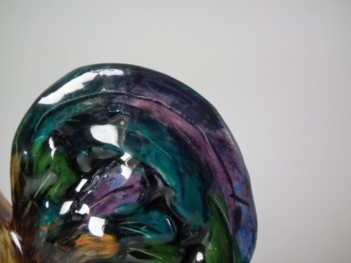 Jerome Massier Majolica Cockerel/Rooster Vase 3