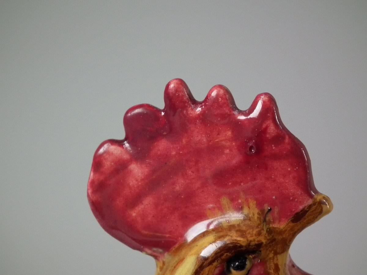 Jerome Massier Majolica Cockerel/Rooster Vase 2