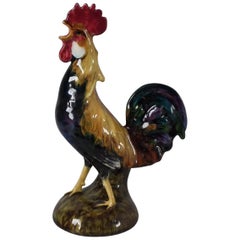 Vase Cockerel/Rooster en majolique Jérôme Massier