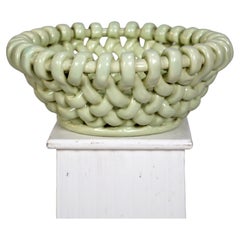 Jérome Massier Pastel Green Ceramic Lattice Bowl