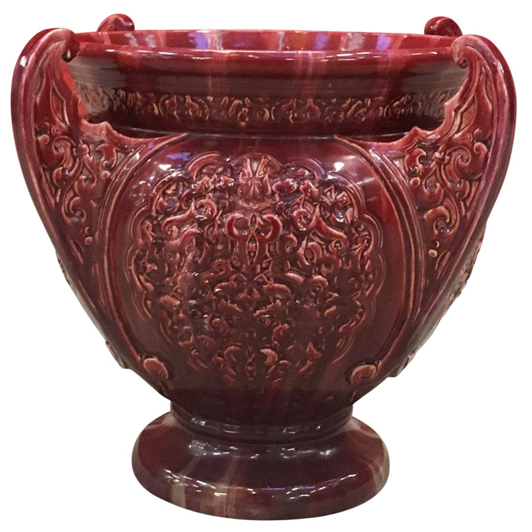 Jerome Massier, très grand vase en céramique Art nouveau, Vallauris, vers 1900