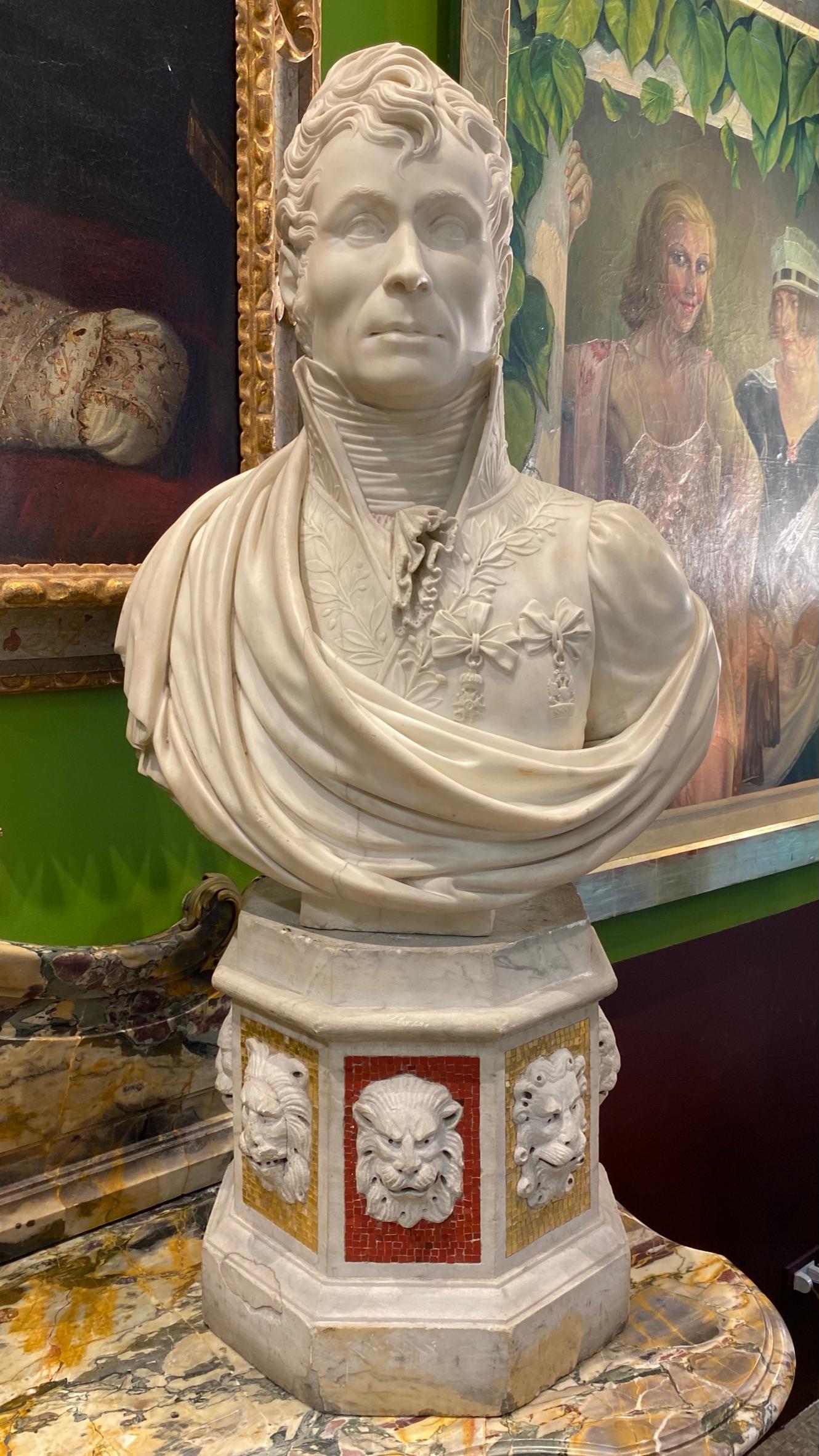 Jérôme Napoleon Bonaparte Marble Bust Sculpture 4