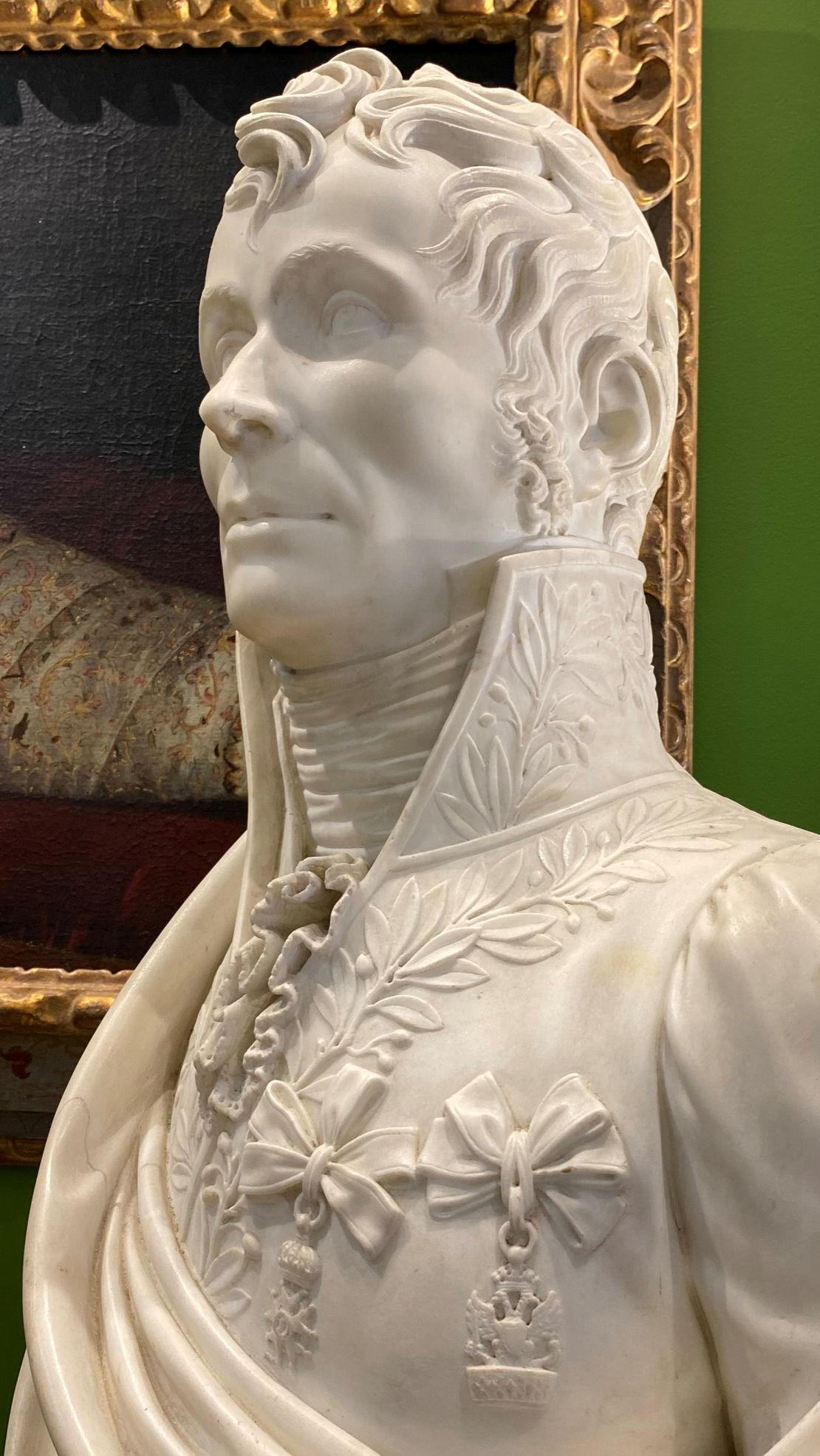 French Jérôme Napoleon Bonaparte Marble Bust Sculpture