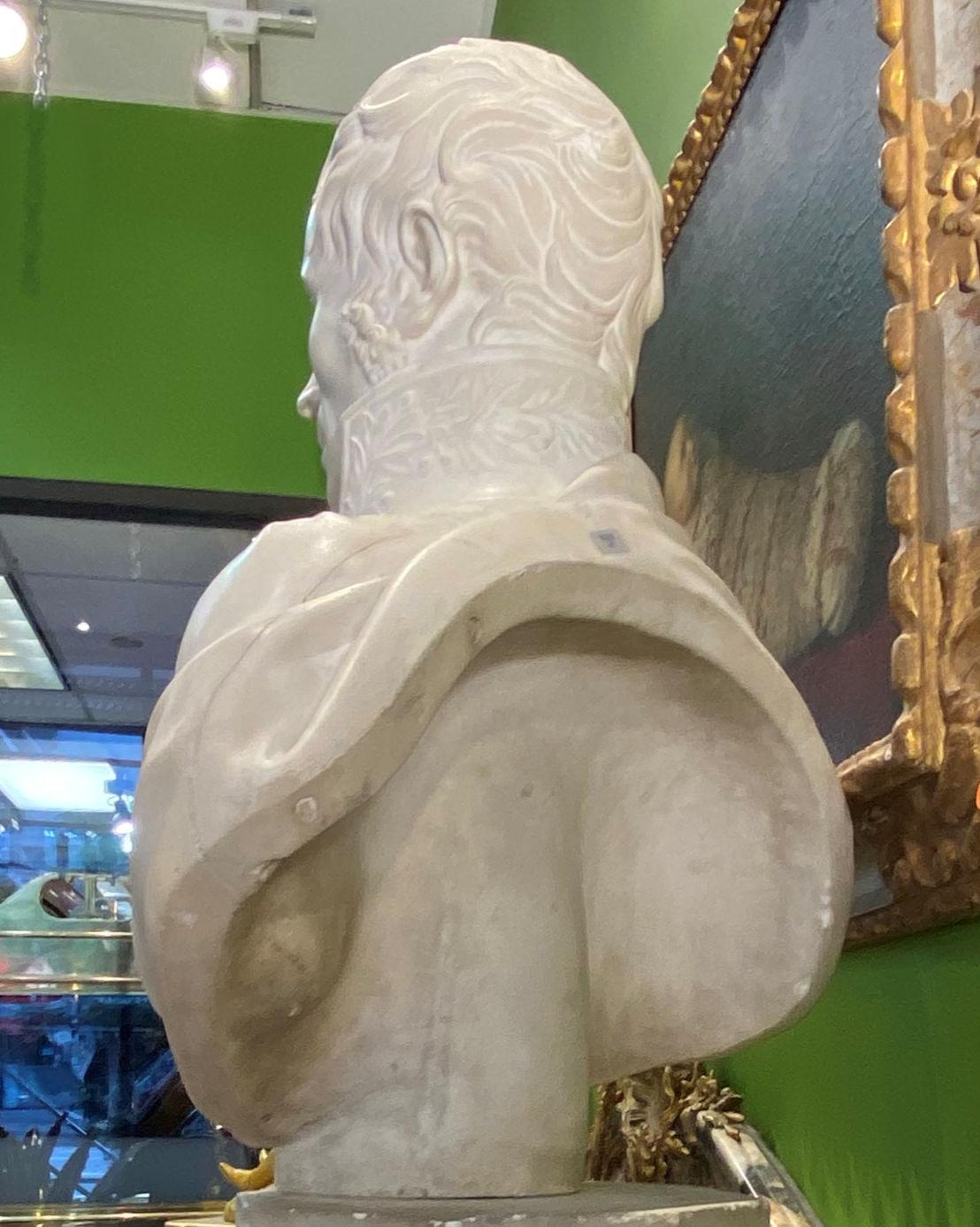 Jérôme Napoleon Bonaparte Marble Bust Sculpture In Good Condition In New York, US