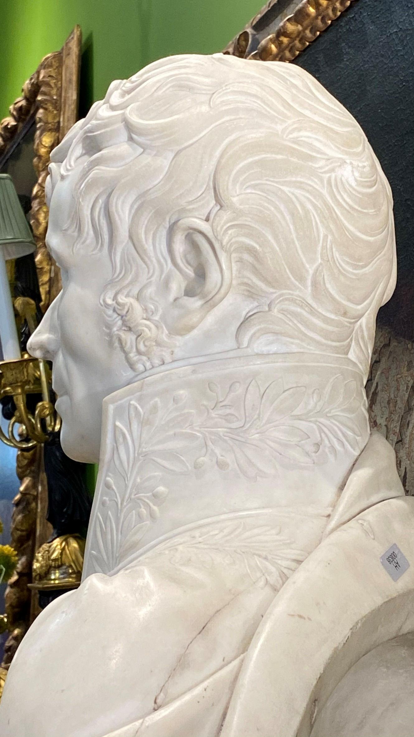 19th Century Jérôme Napoleon Bonaparte Marble Bust Sculpture