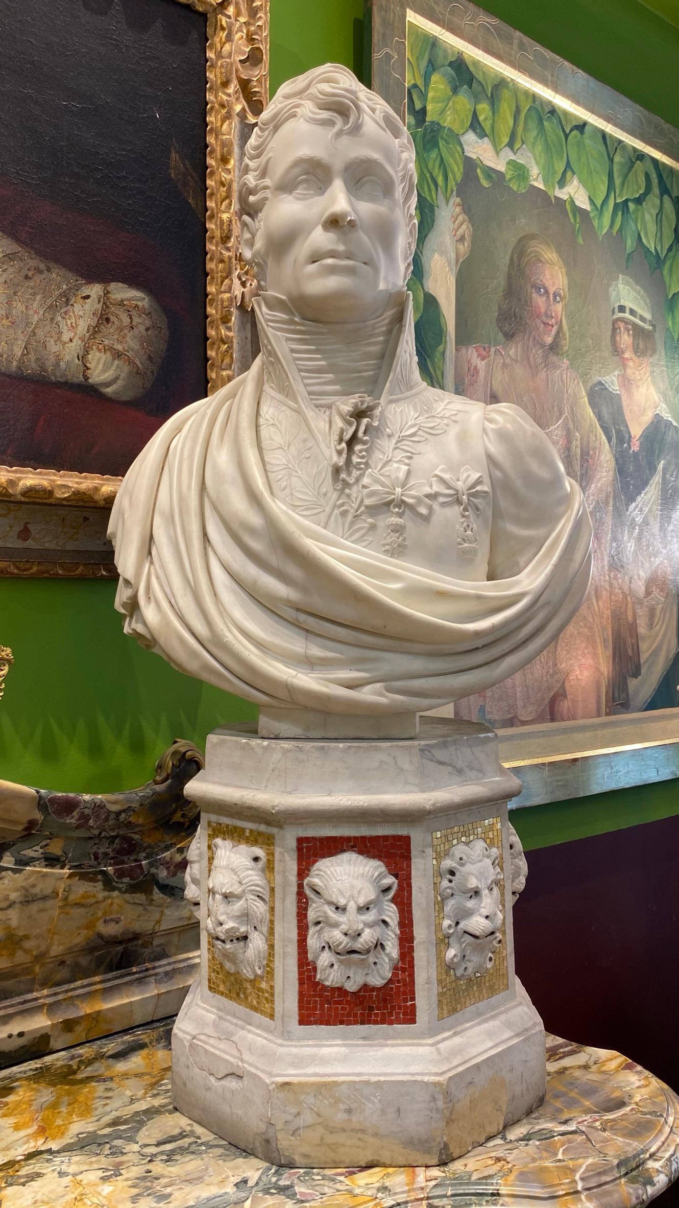 Jérôme Napoleon Bonaparte Marble Bust Sculpture 2