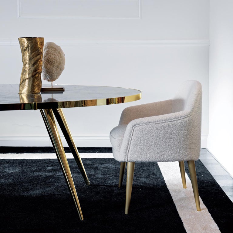 Jerome Oval Dining Table with Erable Top by Dom Edizioni For Sale at