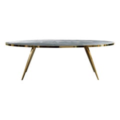 Jerome Oval Dining Table with Erable Top by Dom Edizioni