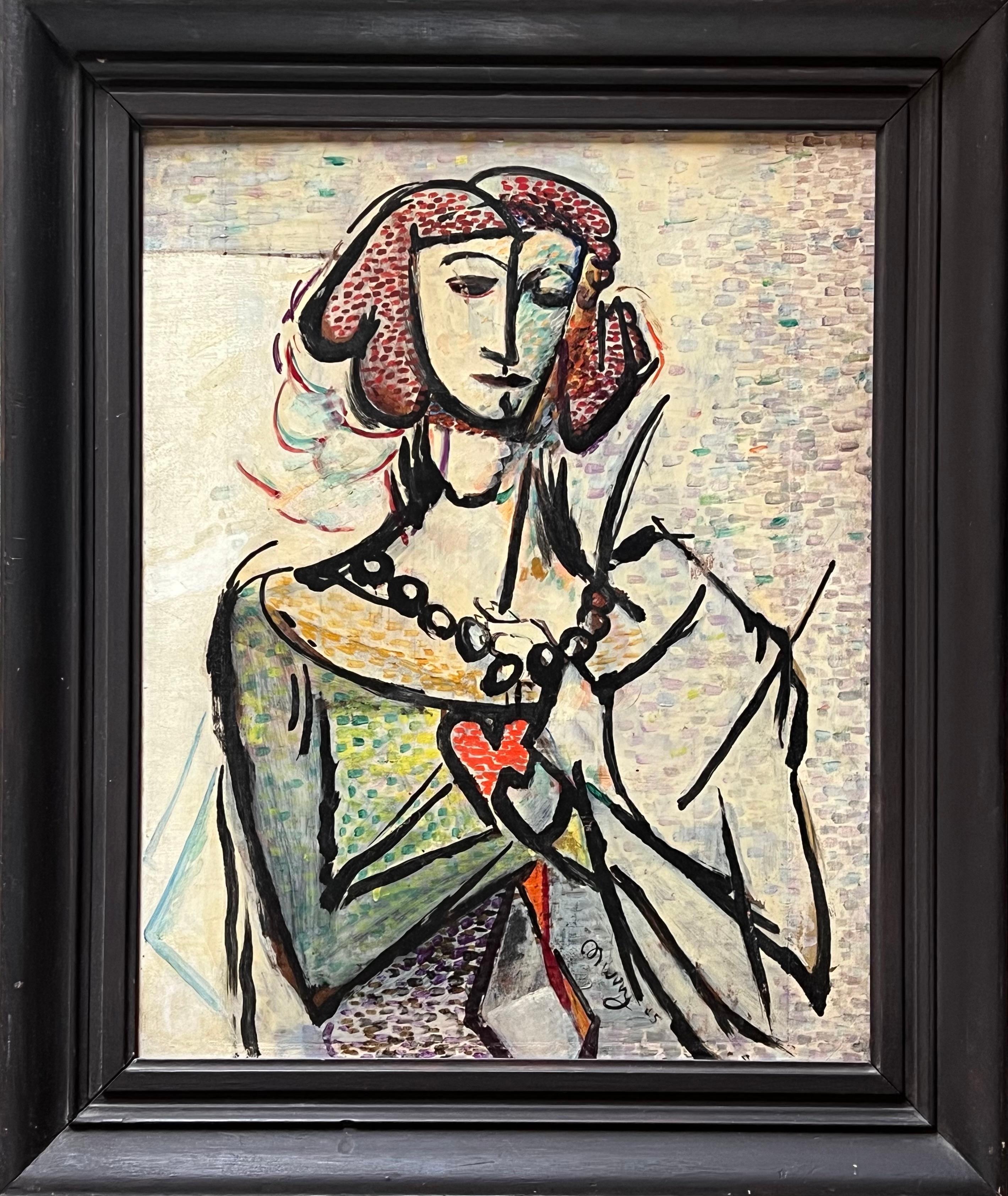 Senza titolo (Ritratto cubista) - Painting di Jerre H. Murry