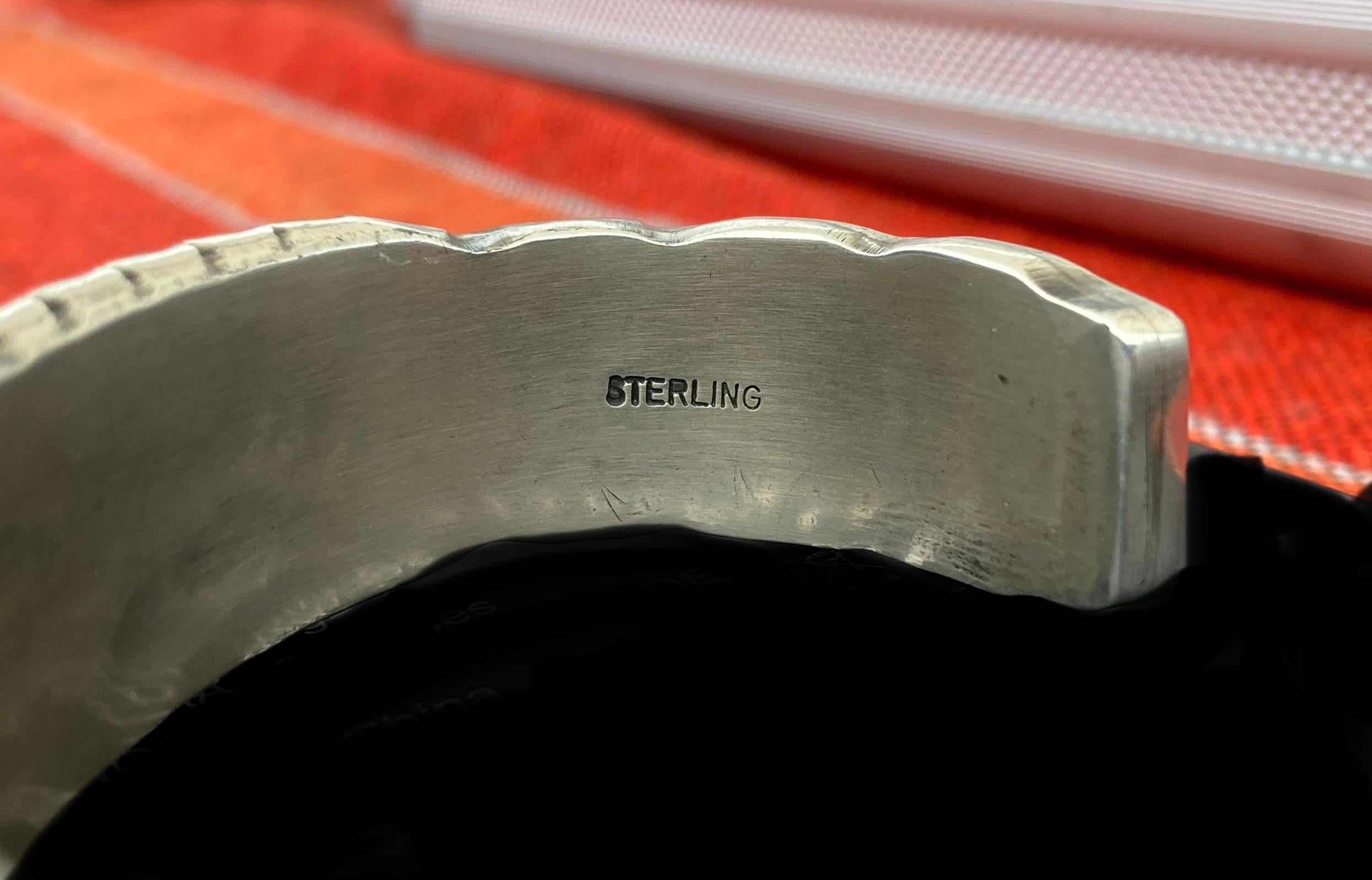 Men's Jerrold Tahe Navajo Native American 118.5g Hand Stamped Cuff Bracelet