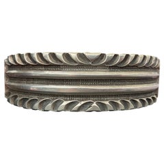 Jerrold Tahe Navajo Native American 118.5g Hand Stamped Cuff Bracelet