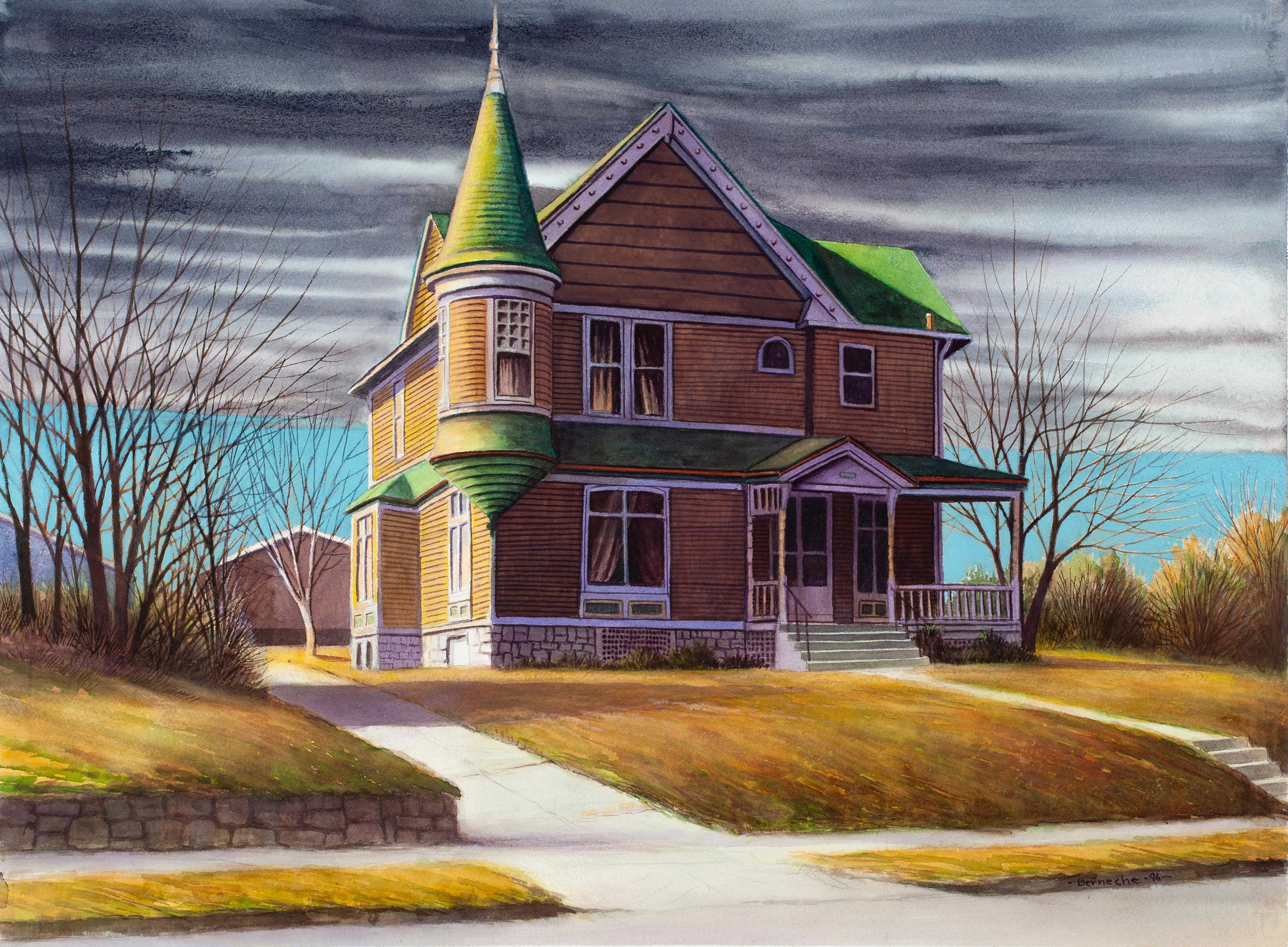 Jerry Berneche Landscape Painting - Small Town No. 21