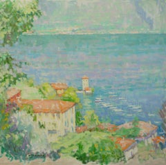 "A Sparkling Day In August" – Impressionist landscape painting, oil on canvas