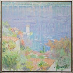 "Mientras dura el verano" - Pintura impresionista de paisaje, óleo sobre lienzo, plein air